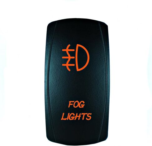 Laser Rocker Switch - FOG LIGHTS - Universal On/Off - 12 Volt (WHITE) in Saudi Arabia
