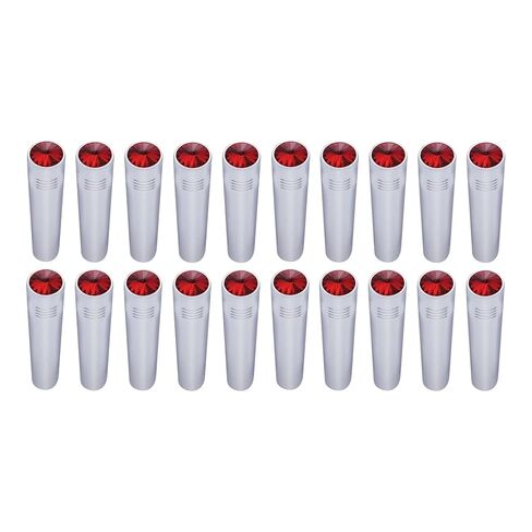 (Set/20) Red Crystal Diamond Jewel Toggle Switch Extensions 2-1/4" Long Chrome Metal Compatible with Peterbilt in Kuwait