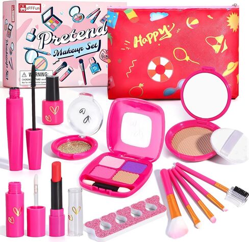 Pretend Makeup Kit for Toddlers 3-5, Kids Play Makeup Set for Girls 3-4-6, Toddler Fake Make Up Toys with Purse, Princess Pretend Play Toy for Little Girls Age 3 4 5 6 Year Old Birthday Gifts in Saudi Arabia