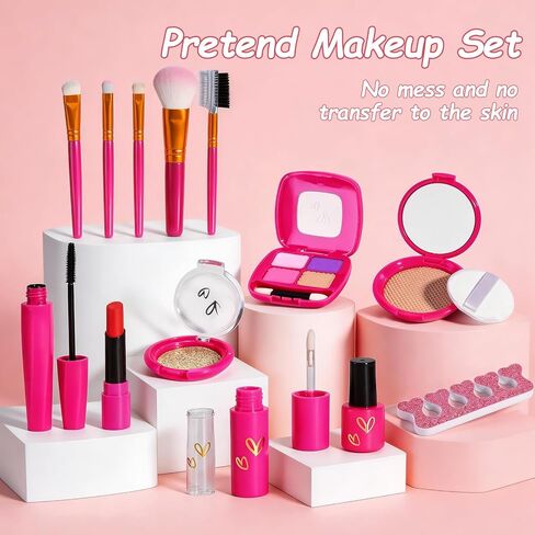 Pretend Makeup Kit for Toddlers 3-5, Kids Play Makeup Set for Girls 3-4-6, Toddler Fake Make Up Toys with Purse, Princess Pretend Play Toy for Little Girls Age 3 4 5 6 Year Old Birthday Gifts in Saudi Arabia
