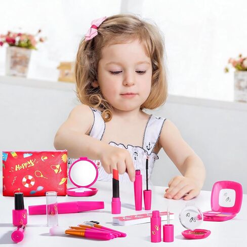 Pretend Makeup Kit for Toddlers 3-5, Kids Play Makeup Set for Girls 3-4-6, Toddler Fake Make Up Toys with Purse, Princess Pretend Play Toy for Little Girls Age 3 4 5 6 Year Old Birthday Gifts in Saudi Arabia