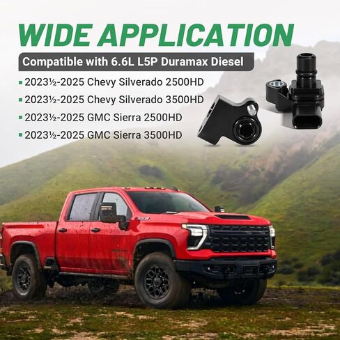 مستشعر MAP السفلي وفاصل النقل متوافق مع 2023½-2025 Chevy Silverado GMC Sierra 2500HD 3500HD 6.6L L5P Duramax ديزل، مستشعر الضغط المطلق المنوع in Kuwait
