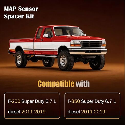 MAP Sensor with Black Spacer Kit Compatible with 2011-2019 Ford F-250 F-350 Super Duty 6.7L Diesel,Replacement for Manifold Absolute Pressure Sensor,BC3Z-9F479-A BC3Z-9F479-B BC3Z9F479B CX2372 in Saudi Arabia