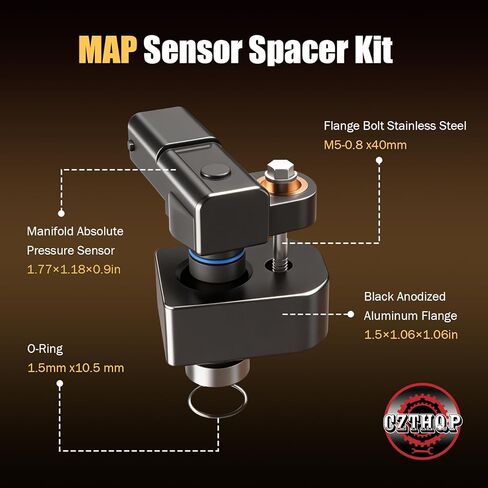 MAP Sensor with Black Spacer Kit Compatible with 2011-2019 Ford F-250 F-350 Super Duty 6.7L Diesel,Replacement for Manifold Absolute Pressure Sensor,BC3Z-9F479-A BC3Z-9F479-B BC3Z9F479B CX2372 in Saudi Arabia
