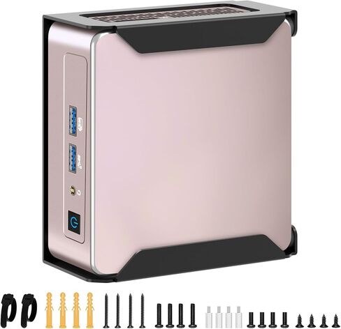 حامل كمبيوتر صغير معدني لـ GEEKOM A5، AE7، AE8، IT8، IT11، IT12، IT3، IT15 Mini PC، Vesa/Wall/Under Desk، لـ GEEKOM Mini PC Wall Mount، سهل التركيب، أسود in Kuwait