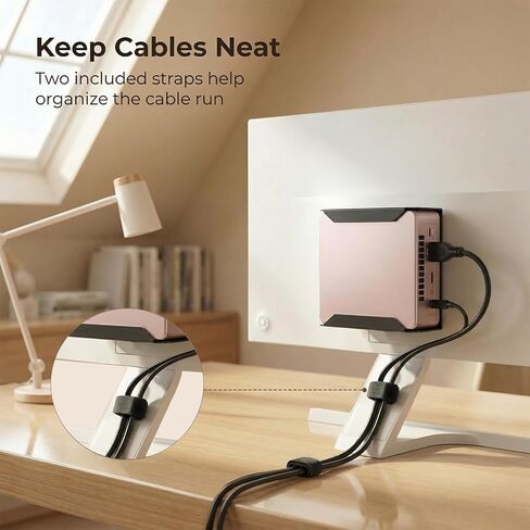 حامل كمبيوتر صغير معدني لـ GEEKOM A5، AE7، AE8، IT8، IT11، IT12، IT3، IT15 Mini PC، Vesa/Wall/Under Desk، لـ GEEKOM Mini PC Wall Mount، سهل التركيب، أسود in Kuwait