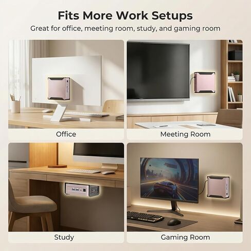 حامل كمبيوتر صغير معدني لـ GEEKOM A5، AE7، AE8، IT8، IT11، IT12، IT3، IT15 Mini PC، Vesa/Wall/Under Desk، لـ GEEKOM Mini PC Wall Mount، سهل التركيب، أسود in Kuwait