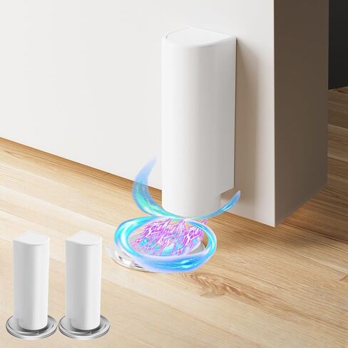 2 Pack Magnetic Door Stopper Catch Stop Stainless Steel Doorstops stoppers Holder Stops for Bottom of Floor Mounting No Drill Strong Adhesive Tape Magnet Keep Doors Open Mounted,White Two in Saudi Arabia