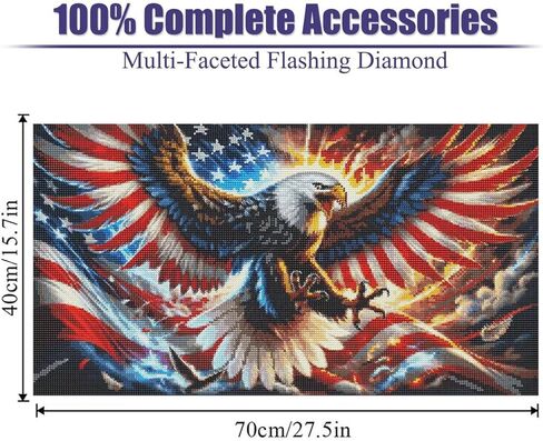 4th of July Eagle American Flag Diamond Art Painting,Large Diamond Painting Kits for Adults,DIY Full Drill Extra Crystal Rhinestone Arts and Crafts,Gem Art For Home Wall Decor 27.5 X 15.7inch in Saudi Arabia
