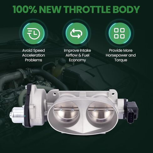 MOCA S20021 Throttle Body w/Position Sensor Compatible with 05-19 for Ford E-350 Super Duty V10 6.8L, 11-19 F53 V10 6.8L, 06-09 Ford F53 V10 6.8L, 07-12 Mustang V8 5.4L in Kuwait