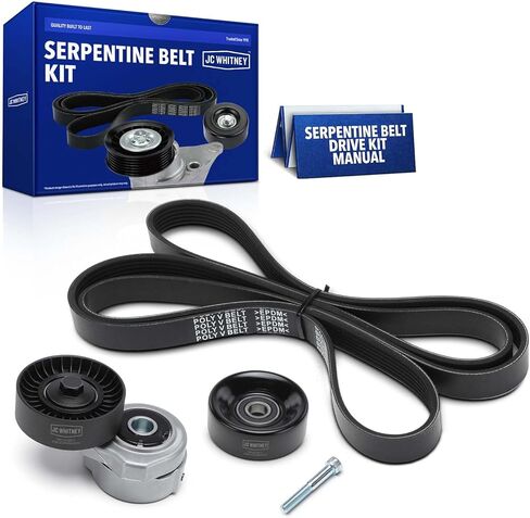 JC Whitney JFBAJCWTBK00052 Engine Serpentine Drive Belt Kit - Compatible with Ford Taurus 2001-2007, Mercury Sable 2001-2005 - 3.0L in Kuwait