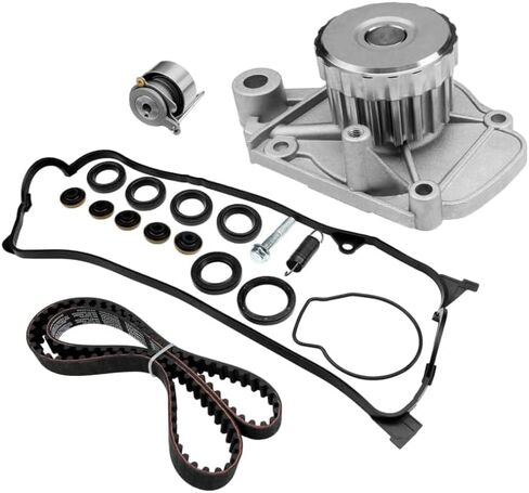 Timing Belt Kit with Water Pump for 2001 2002 2003 2004 2005 Honda Civic 1.7L L4 SOHC 16V Engine Replaces # TCK312 WP4034 in Saudi Arabia