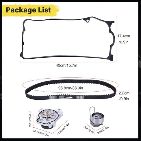 Timing Belt Kit with Water Pump for 2001 2002 2003 2004 2005 Honda Civic 1.7L L4 SOHC 16V Engine Replaces # TCK312 WP4034 in Saudi Arabia