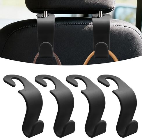 4PCS Car Seat Headrest Hooks, Purse Hook for Car, Auto Back Seat Organizer Storage Hanger Holder, Auto Accessories Multi-Use Portable Headrest Organizer Holder for Purse Handbag Coats (Blue) in Saudi Arabia