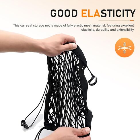 Car Front Seat Organizer, Passenger Seat Elastic Organizer Net with Buckle, Multifunctional Storage Net for Phone, Bottles, Toys, Universal for Cars, Trucks, SUVs (Black) in Kuwait