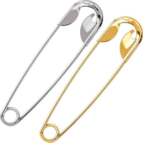 PAGOW 2 Pcs Large Metal French Hair Pin, Silver Oversized Safety Pin Hair Sticks for Women, Funny Decorative Hair Clips Barrettes Buns Accessories for Daily, Party in Kuwait