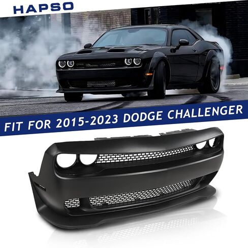 Modified Front Bumper Body Kit Fit For 2015-2023 Dodge Challenger Hellcat Style Full Front Bumper Cover & Grille & Lip & Fog Light Covers Kit Replacement in Kuwait