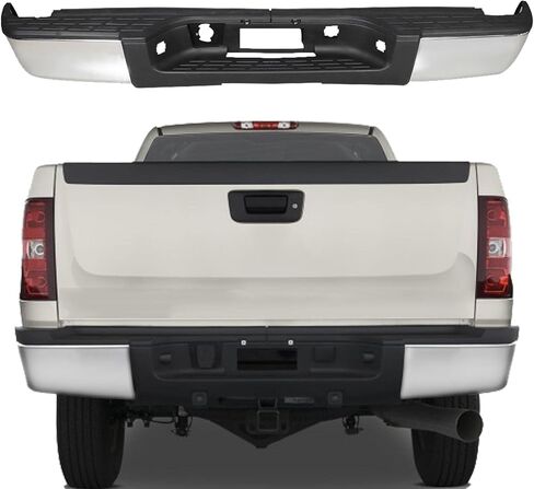 Rear Step Bumper Assembly Kit without Radar Hole Replacement for 2007-2013 Silverado Sierra 1500 Truck 22932803 GM1103147 in Kuwait