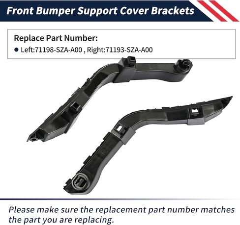 Front Bumper Support Cover Brackets Left and Right Side Compatible with Honda Pilot 2009 2010 2011 2012 2013 2014 2015 Replace 71193-SZA-A00 71198-SZA-A00 Bracket Mounting Support in Kuwait