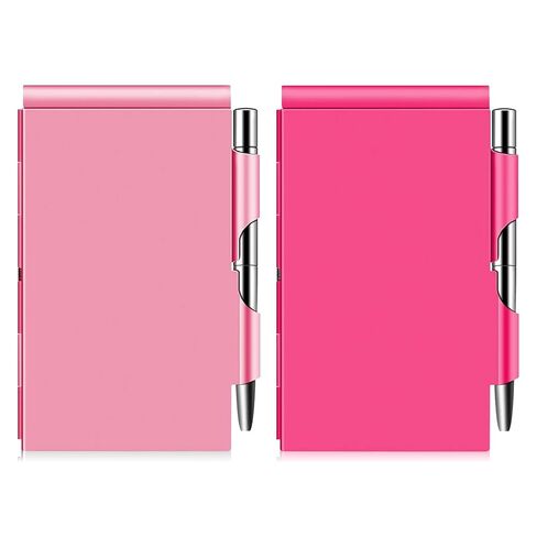 amassan Metal Small Notebook, Mini Notepad, Small Pocket Notepad Aluminum Note Case with Mini Metal Pen and 60-Page Sheets - Memo Books Note Pads (2pcs-Pink+Magenta) in Kuwait