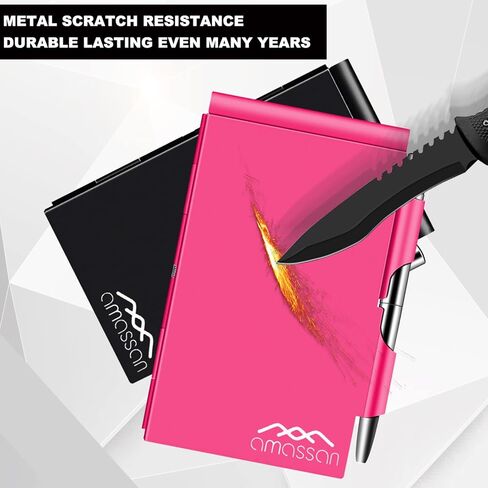 amassan Metal Small Notebook, Mini Notepad, Small Pocket Notepad Aluminum Note Case with Mini Metal Pen and 60-Page Sheets - Memo Books Note Pads (2pcs-Pink+Magenta) in Kuwait