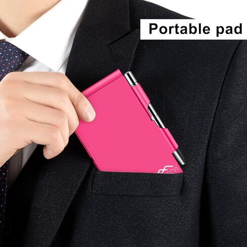 amassan Metal Small Notebook, Mini Notepad, Small Pocket Notepad Aluminum Note Case with Mini Metal Pen and 60-Page Sheets - Memo Books Note Pads (2pcs-Pink+Magenta) in Kuwait