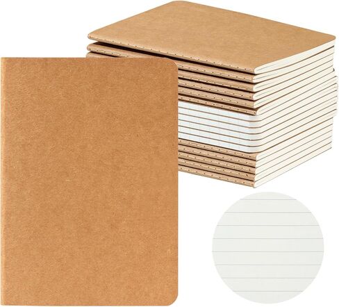 HOMEMARS Dot Grid Pocket Notebooks,18 Pack,100GSM,A6,Small notebook,3.9" x 5.5", Kraft Paper, Journaling Notebooks for Travel Journal, Work & School,Thick Paper,Dotted, Journal Diary Memo,100 g/m²,A6 in Saudi Arabia