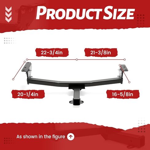 ECOTRIC 2" Class 3 Tow Trailer Hitch Receiver Compatible with 2008-2020 Nissan Rogue Models 2014 2015 Nissan Rogue Select Square Steel Rear Trailer Tow Hitch Receiver Powder Coated Black in Kuwait
