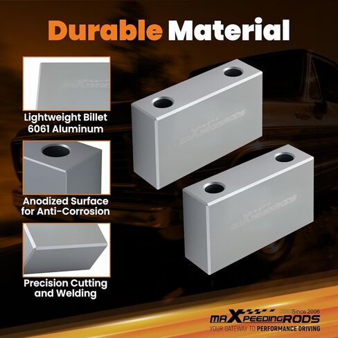 maXpeedingrods 4" Rear Lowering Block Kit for Chevy C10/C20/Blazer, for GMC C15/C25/Jimmy 2WD 1960-1972, for C1000/C2000/C1500/C2500 Suburban/Truck w/Rear Coil Springs in Kuwait