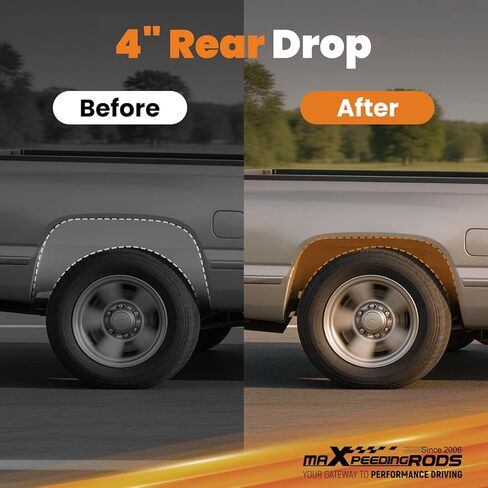 maXpeedingrods 4" Rear Lowering Block Kit for Chevy C10/C20/Blazer, for GMC C15/C25/Jimmy 2WD 1960-1972, for C1000/C2000/C1500/C2500 Suburban/Truck w/Rear Coil Springs in Kuwait
