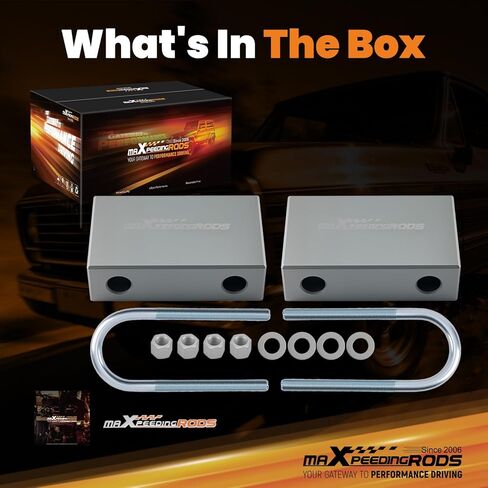 maXpeedingrods 4" Rear Lowering Block Kit for Chevy C10/C20/Blazer, for GMC C15/C25/Jimmy 2WD 1960-1972, for C1000/C2000/C1500/C2500 Suburban/Truck w/Rear Coil Springs in Kuwait
