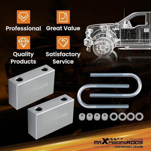 maXpeedingrods 4" Rear Lowering Block Kit for Chevy C10/C20/Blazer, for GMC C15/C25/Jimmy 2WD 1960-1972, for C1000/C2000/C1500/C2500 Suburban/Truck w/Rear Coil Springs in Kuwait