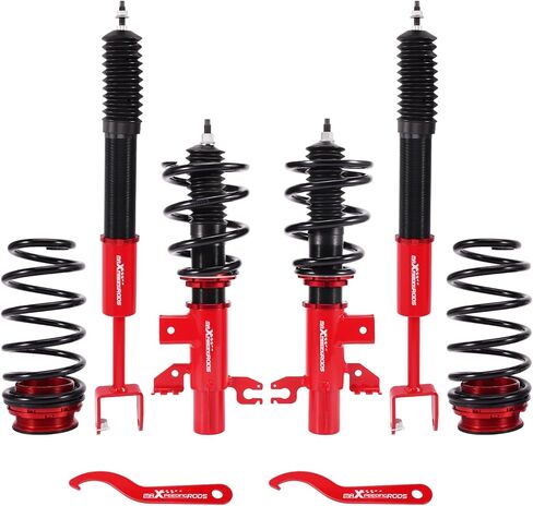 maxpeedingrods Coilovers for Dodge Dart FWD 2013-2016، طقم تعليق Coilovers قابل للتعديل للارتفاع، دعامات ممتصة للصدمات معدة مسبقًا، طقم خفض أحمر in Kuwait