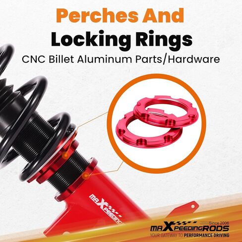 maxpeedingrods Coilovers for Dodge Dart FWD 2013-2016، طقم تعليق Coilovers قابل للتعديل للارتفاع، دعامات ممتصة للصدمات معدة مسبقًا، طقم خفض أحمر in Kuwait