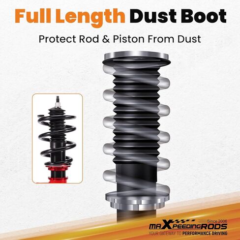 maxpeedingrods Coilovers for Dodge Dart FWD 2013-2016، طقم تعليق Coilovers قابل للتعديل للارتفاع، دعامات ممتصة للصدمات معدة مسبقًا، طقم خفض أحمر in Kuwait