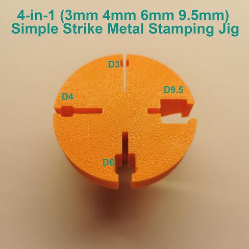 4-in-1 (3mm 4mm 6mm 9.5mm) Simple Strike Metal Stamping Jig, Easy-Grip Stamp Holder for Metal Hand Stamping(Orange) in Saudi Arabia