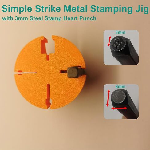 4-in-1 (3mm 4mm 6mm 9.5mm) Simple Strike Metal Stamping Jig, Easy-Grip Stamp Holder for Metal Hand Stamping(Orange) in Saudi Arabia