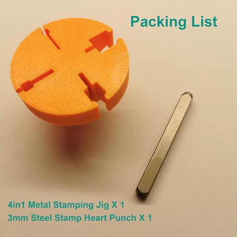 4-in-1 (3mm 4mm 6mm 9.5mm) Simple Strike Metal Stamping Jig, Easy-Grip Stamp Holder for Metal Hand Stamping(Orange) in Saudi Arabia