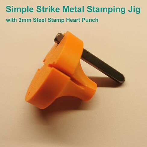 4-in-1 (3mm 4mm 6mm 9.5mm) Simple Strike Metal Stamping Jig, Easy-Grip Stamp Holder for Metal Hand Stamping(Orange) in Saudi Arabia