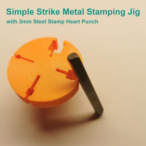 4-in-1 (3mm 4mm 6mm 9.5mm) Simple Strike Metal Stamping Jig, Easy-Grip Stamp Holder for Metal Hand Stamping(Orange) in Saudi Arabia