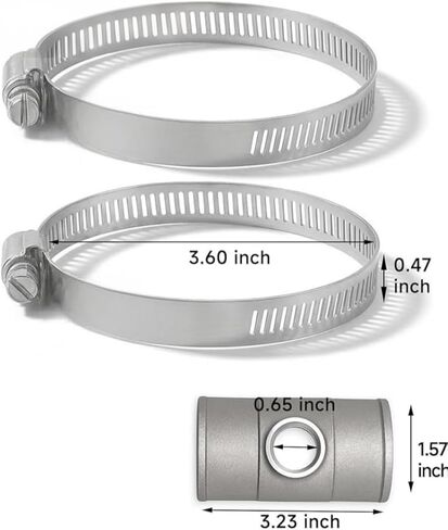 60012 Car Universal Oxygen Sensor Bung Kit - No-Weld Exhaust Mount with 18mm x 1.5 Thread, Stainless Steel Clamps & Gaskets, for Standard Round Exhaust Pipes in Saudi Arabia