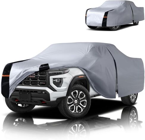 Multi-Layer Canyon Truck Cover, Custom Fit Canyon 2004-2026 Extended/Crew Cab SB(5'-6.1') Car Cover Waterproof All Weather, Full Exterior Cover Rain Wind Dust and UV Protection with Door Zipper in Saudi Arabia