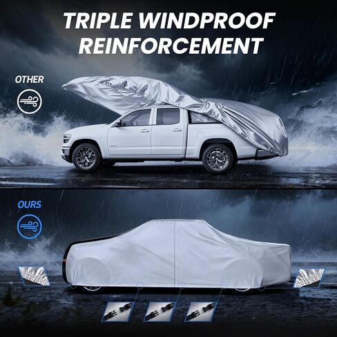 Multi-Layer Canyon Truck Cover, Custom Fit Canyon 2004-2026 Extended/Crew Cab SB(5'-6.1') Car Cover Waterproof All Weather, Full Exterior Cover Rain Wind Dust and UV Protection with Door Zipper in Saudi Arabia