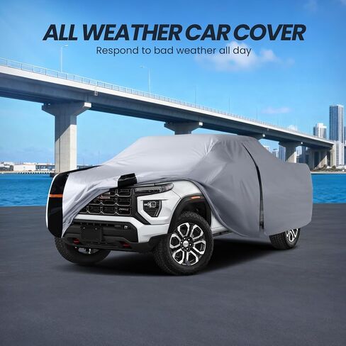 Multi-Layer Canyon Truck Cover, Custom Fit Canyon 2004-2026 Extended/Crew Cab SB(5'-6.1') Car Cover Waterproof All Weather, Full Exterior Cover Rain Wind Dust and UV Protection with Door Zipper in Saudi Arabia