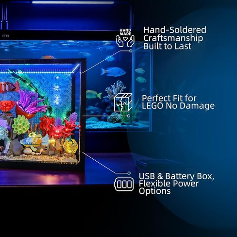 YEABRICKS LED Light for Lego-10366 Icons Tropical Aquarium Building Blocks Model (Building Set NOT Included) in Kuwait