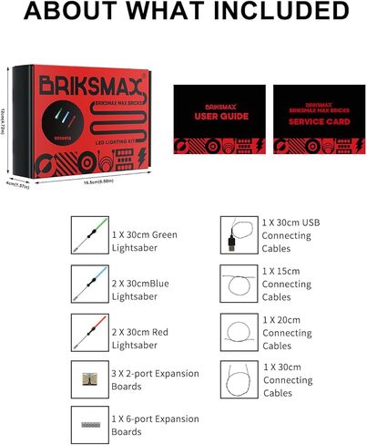 مجموعة إضاءة LED ثلاثية الألوان من BRIKSMAX لشخصيات LEGO Star Wars الصغيرة، كابل 30 سم مع ملحقات وحدات 15/20/30 سم، إضاءة متعددة الألوان لحالات العرض والمكاتب (لا تتضمن شخصية صغيرة) in Kuwait