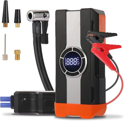 Portable Jump Starter with Air Compressor, 1000A 150PSI Car Battery Jump Starter, 12V Jump Box Car Battery Jumper Starter Portable with Tire Inflator, LED Lights (MOBE-C01) in Saudi Arabia