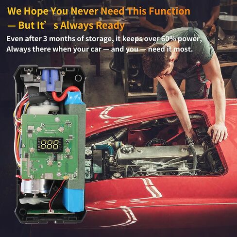 Portable Jump Starter with Air Compressor, 1000A 150PSI Car Battery Jump Starter, 12V Jump Box Car Battery Jumper Starter Portable with Tire Inflator, LED Lights (MOBE-C01) in Saudi Arabia