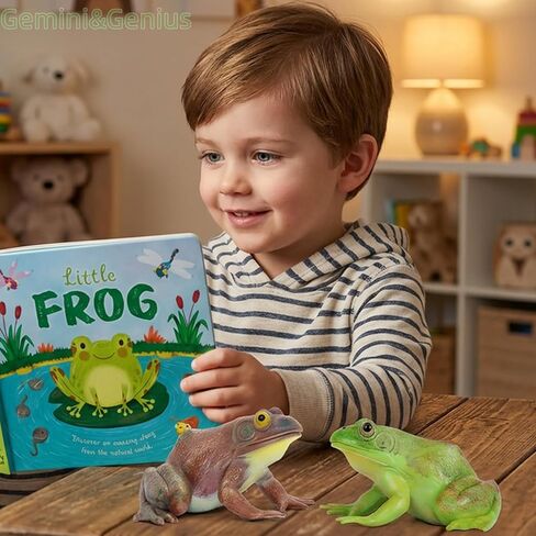 Gemini&Genius Tree Frog لعبة واقعية مرسومة يدويًا بحجم كبير تمثال ضفدع الثور نموذج بناء عالي الجودة حيوانات مطاطية ألعاب تعليمية ولعب الأدوار للأعمار من 3 سنوات فما فوق للأطفال in Kuwait