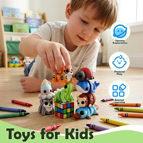 40PCS 3D Printed Animals, Articulated Fidget Sensory Toys Inside for Party Favors, Classroom Prizes, Birthday Goodie Bag Stuffers in Saudi Arabia